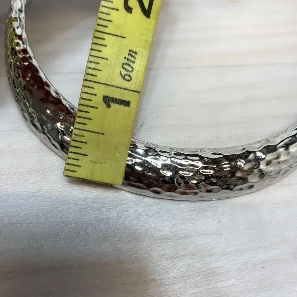 Napier Retro Hammered Silver Tone Choker Necklace Statement Bib